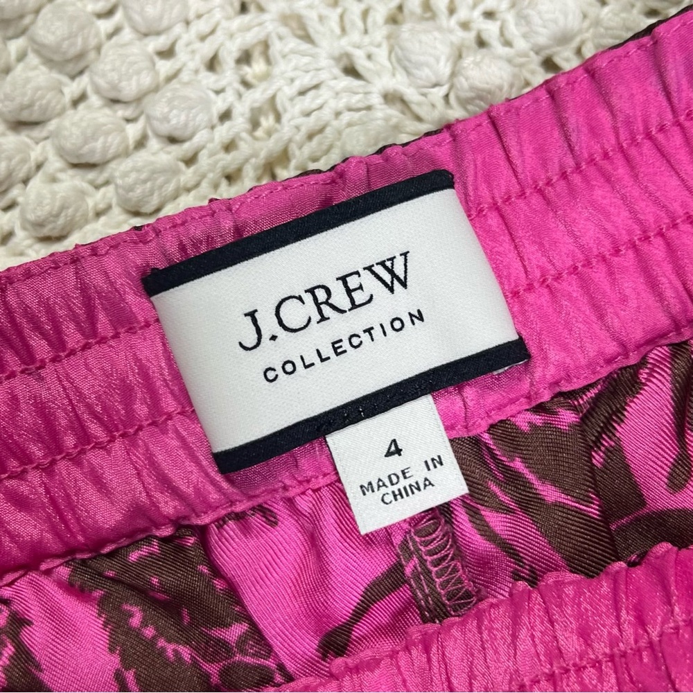 J.Crew Collection 100% Silk Relaxed Pants in Sleepy Lions Pink Pajama SIZE 4 - Picture 6 of 7